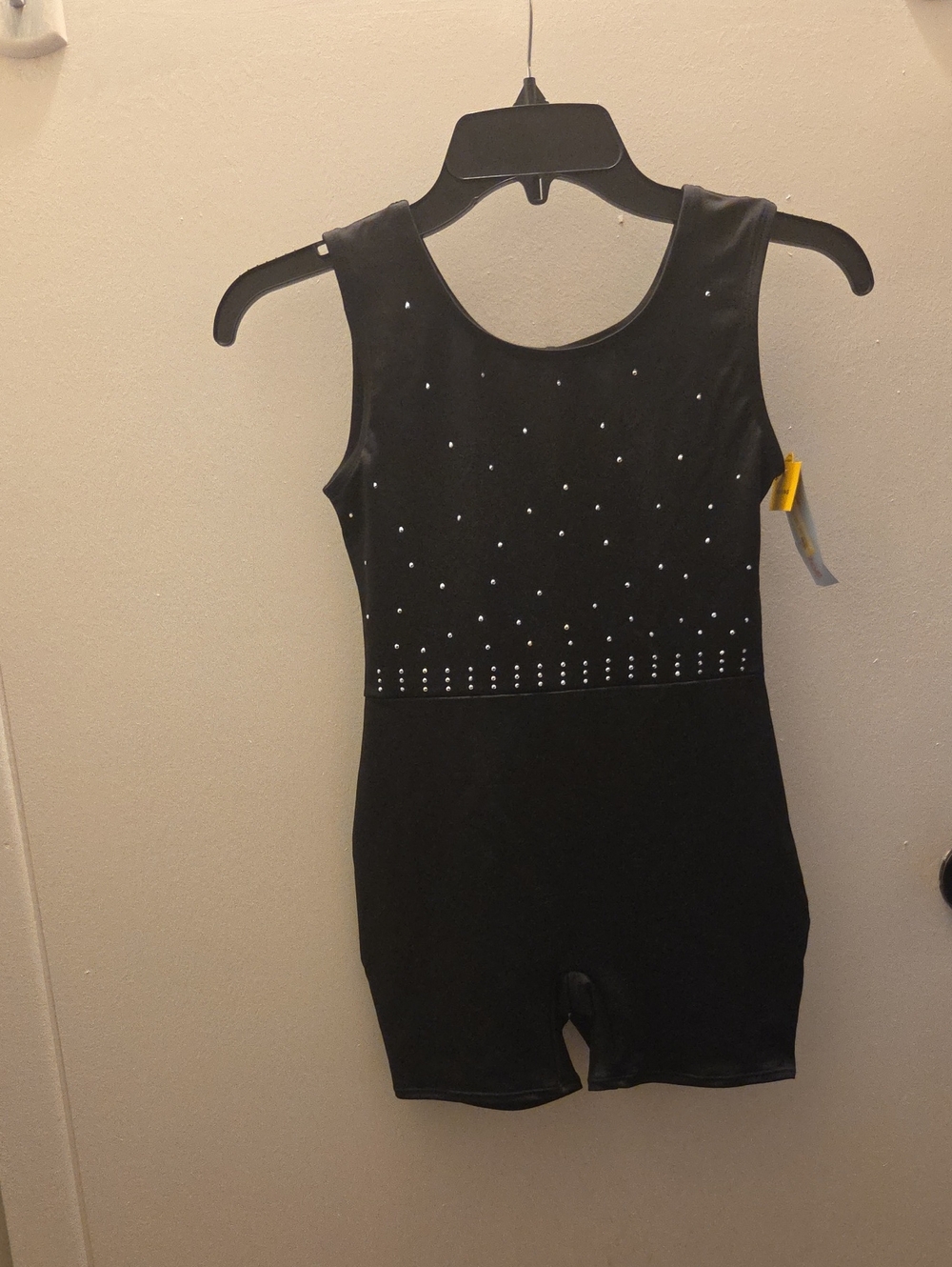 Cat & Jack Black Girls' Sleeveless Rhinestone One-Piece Romper